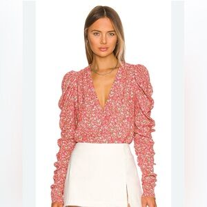 AFRM Danna Bodysuit in Red Ditsy